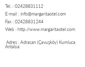 Margarita Otel iletiim bilgileri